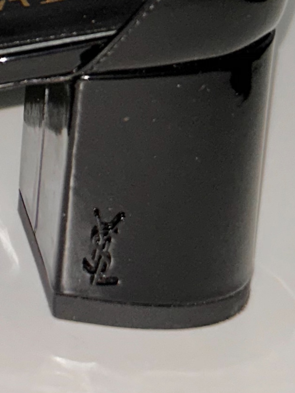 Yves Saint Laurent Black Patent Leather Ankle-Strap Block Heels Size 10 - Picture 3 of 8